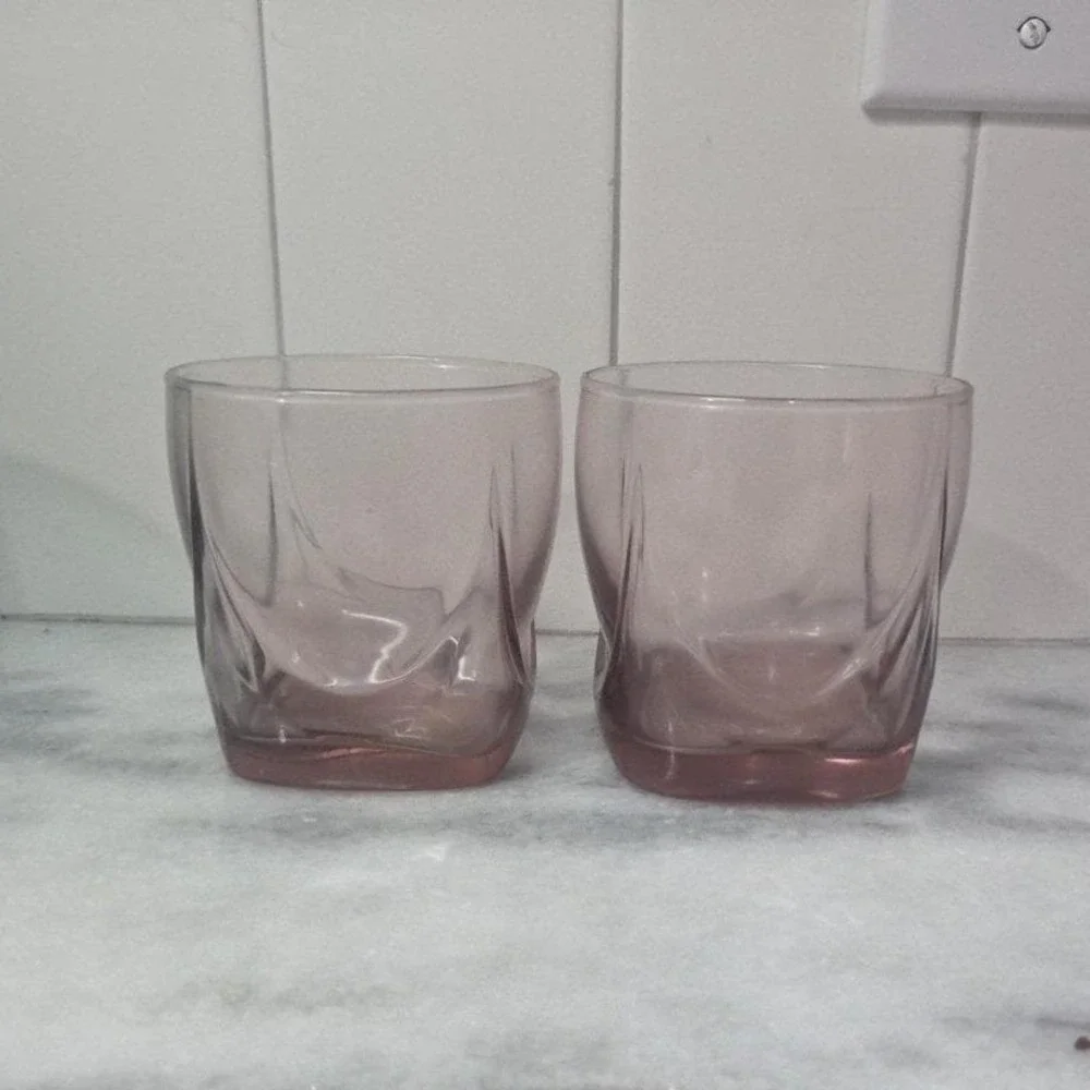 Libbey Imperial Plum Old Fashioned Glasses, Set of 2 Drape Style Whiskey Tumbler